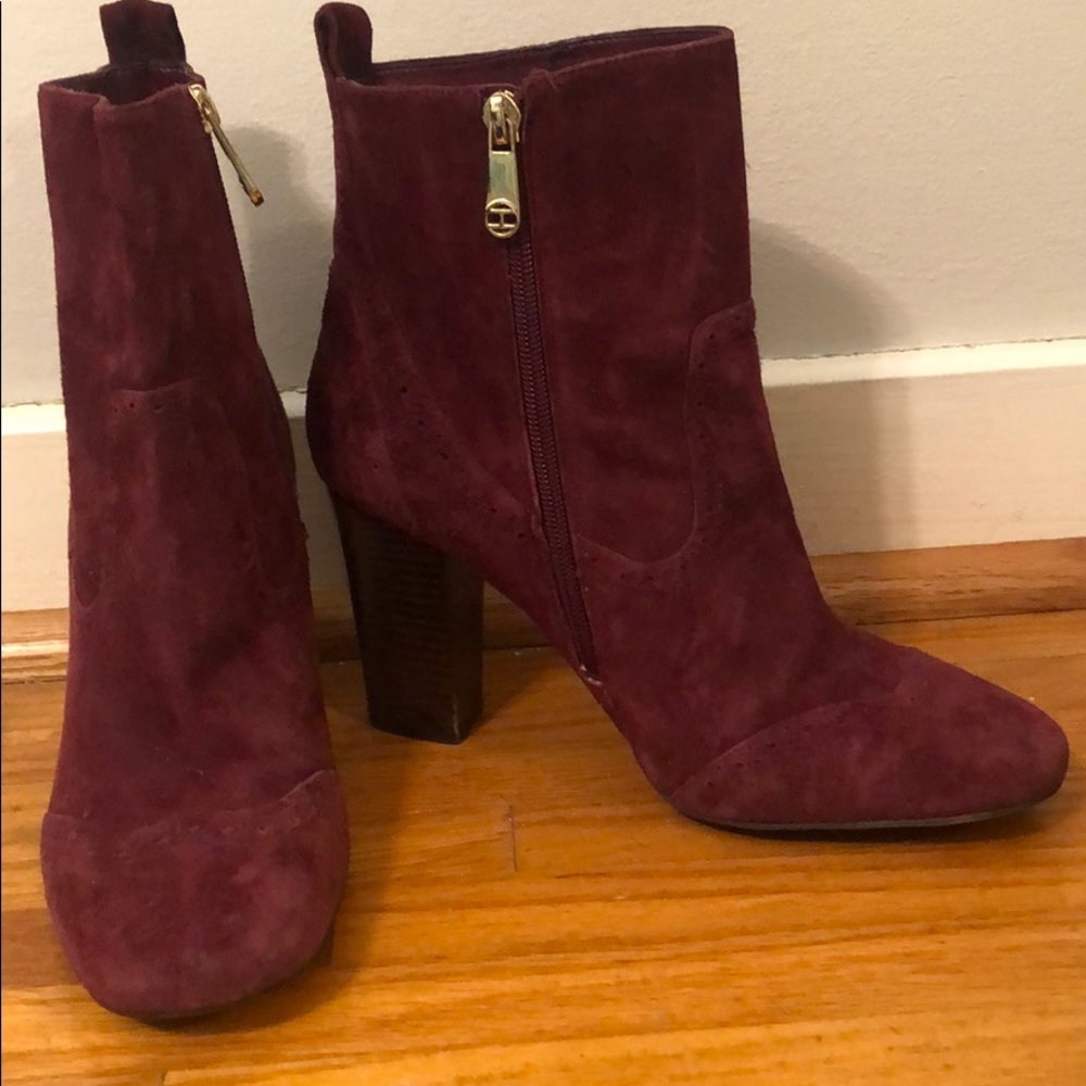 Burgundy Suede Bootie!